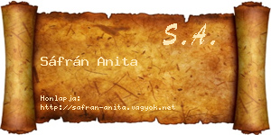 Sáfrán Anita névjegykártya