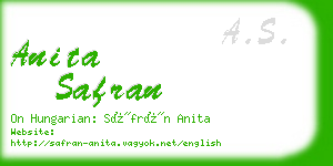 anita safran business card